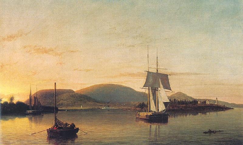 Fitz Hugh Lane Camden Mountains from the South Entrance to the Harbor oil painting picture
